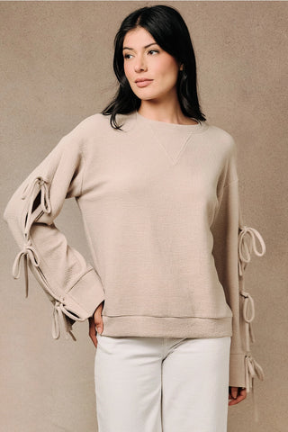 Ribbed Tie Sleeve Top