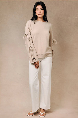 Ribbed Tie Sleeve Top