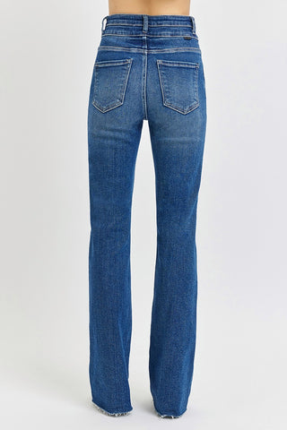 Risen High Rise Bootcut Double Waist Band Jeans