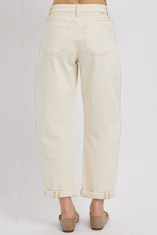 Risen High Rise Relaxed Cuffed Barrel Jeans