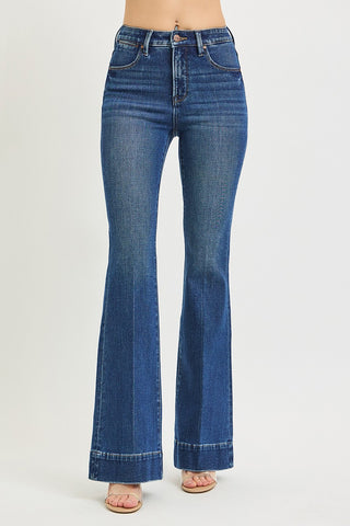 Risen Tummy Control High Rise Crease Flare Jeans