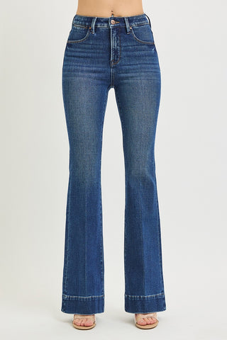 Risen Tummy Control High Rise Crease Flare Jeans