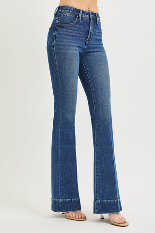 Risen Tummy Control High Rise Crease Flare Jeans