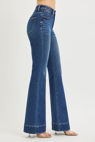 Risen Tummy Control High Rise Crease Flare Jeans