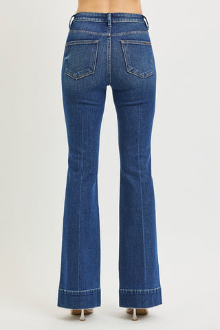 Risen Tummy Control High Rise Crease Flare Jeans