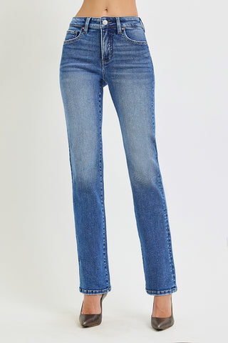 Risen Tummy Control High Rise Straight Jeans