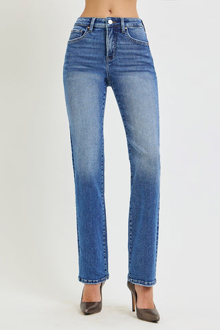 Risen Tummy Control High Rise Straight Jeans