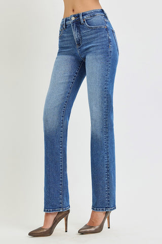 Risen Tummy Control High Rise Straight Jeans