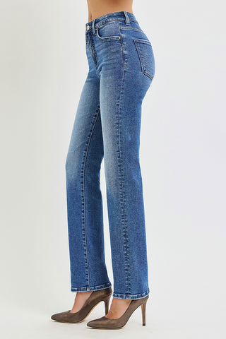Risen Tummy Control High Rise Straight Jeans
