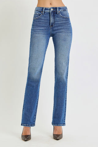 Risen Tummy Control High Rise Straight Jeans