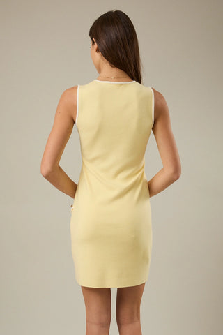 Stella Round Neck Side Buttons Knit Dress