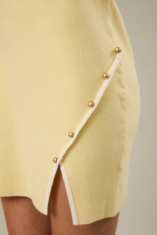 Stella Round Neck Side Buttons Knit Dress