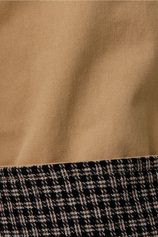 Tailored Contrast Collar Button Front A-line Trench Coat
