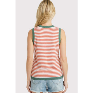 Two Tone Striped Knit Tank