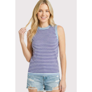 Two Tone Striped Knit Tank