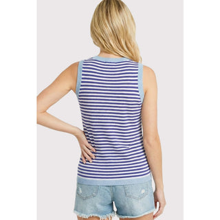 Two Tone Striped Knit Tank