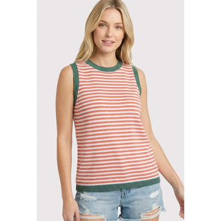 Two Tone Striped Knit Tank