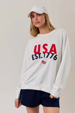 USA Embroidered Graphic Sweatshirt