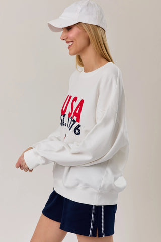 USA Embroidered Graphic Sweatshirt