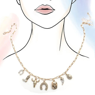 Western Charm Necklace - Hat, Horseshoe, Boot