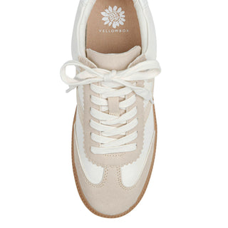 Top view of the Yellowbox Zeldie Lace-Up Sneaker showing lace-up detail and scallop details around laces area.